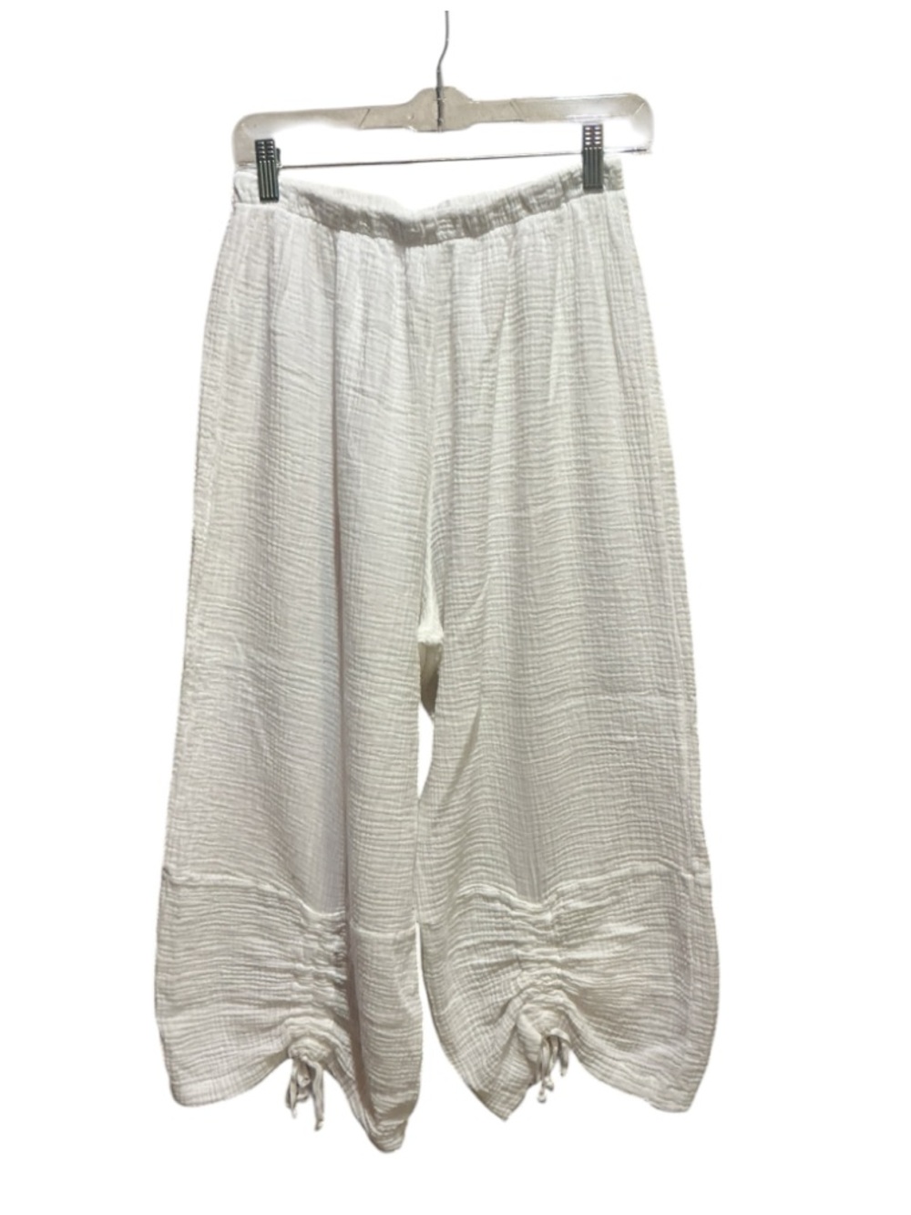 Bryn Walker Cotton Gauze WHITE Wide Cropped Pants - Picture 2 of 13
